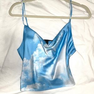 Cowl Neck Satin Tank